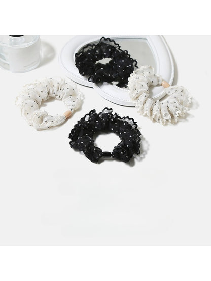 Gifty - Chic Lace Polka Dot Scrunchies
