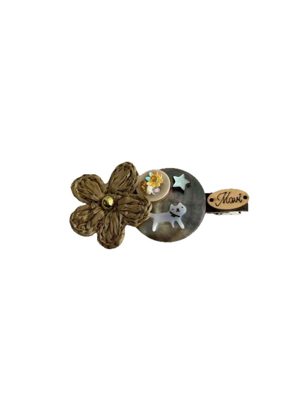 Close-up of Beau pastoral style hair clip showing detailed floral design
