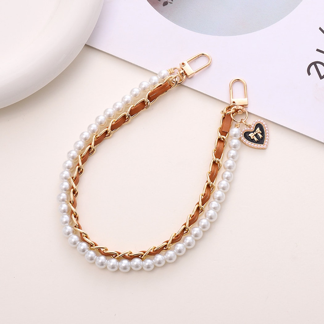Keypus - Double Chain Style Heart Pendant Bag Charm