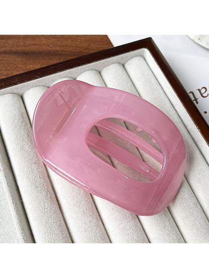 Beau - Glossy Oval Cutout Geometric Back Hair Clip