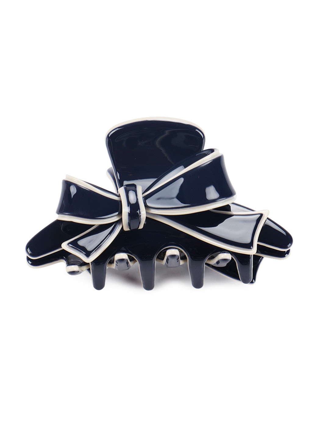 Beau - Acetate Fiber Bow Edge Trim Claw Clip