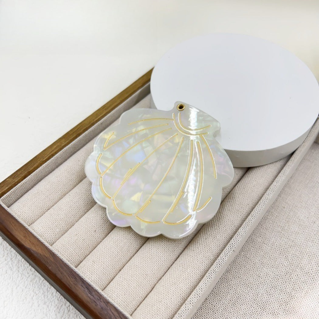 Mirroray - Shell-Shaped Mixed-Pattern Compact Mirror