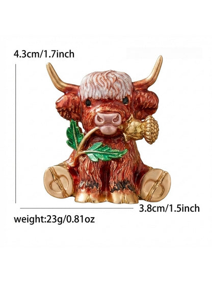 Brovia - Creative Bull Design Detail Alloy Brooch