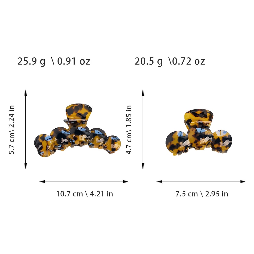 Beau - Round Wave Acetate Plate Claw Hair Clip