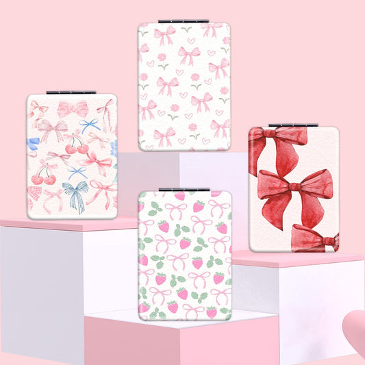 Mirroray - Portable Bow Print Folding Makeup Mirror