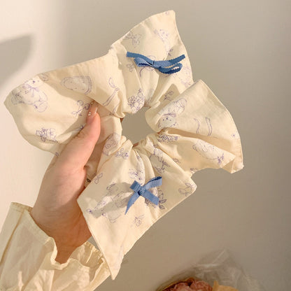 GIFTY - Bunny Print Bow Scrunchie