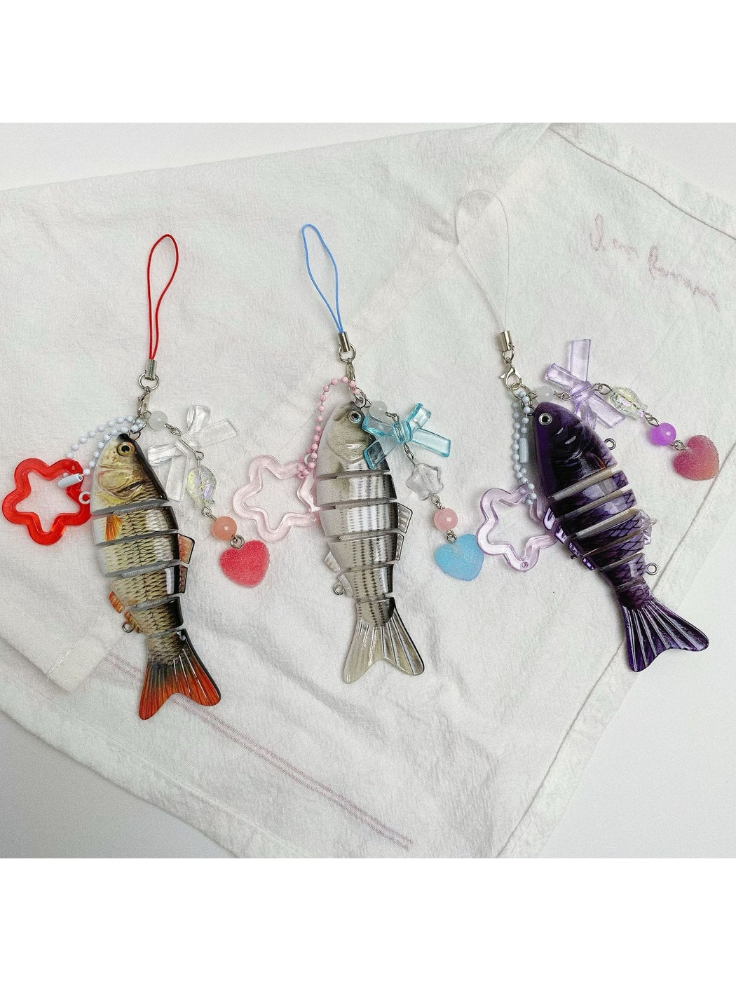 Keypus - Plastic Segmented Fish Bag Charm Keychain