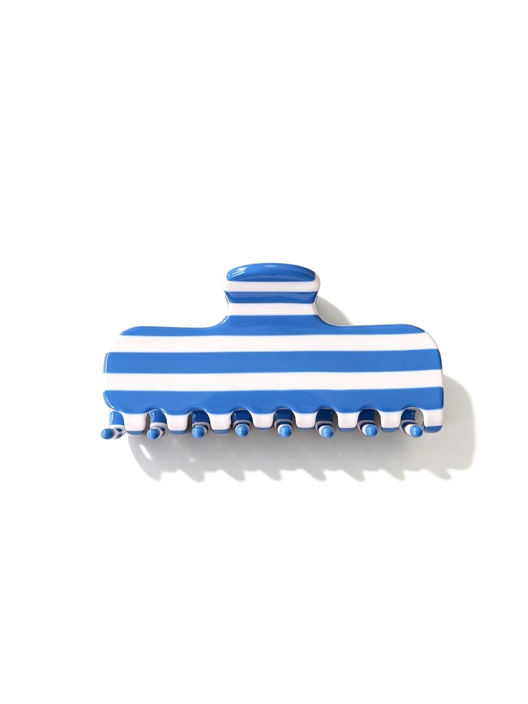 Beau - Rounded Striped Acetate Hair Claw Clip