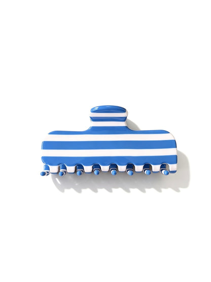Beau - Rounded Striped Acetate Hair Claw Clip