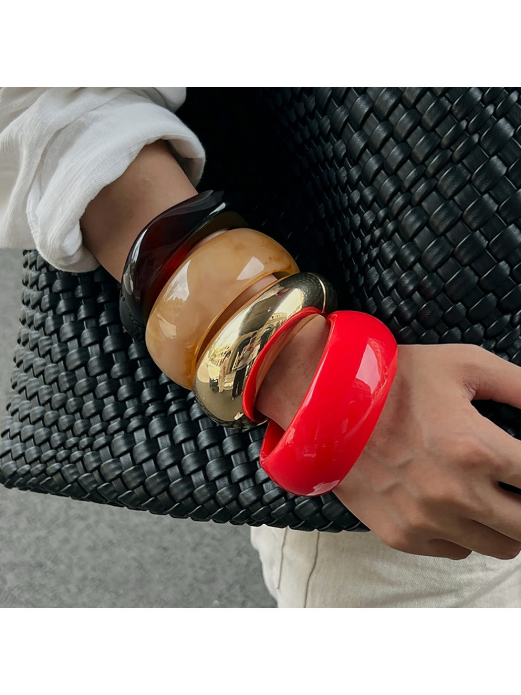 Close-up of Lovra round geometric bracelet showing intricate design details