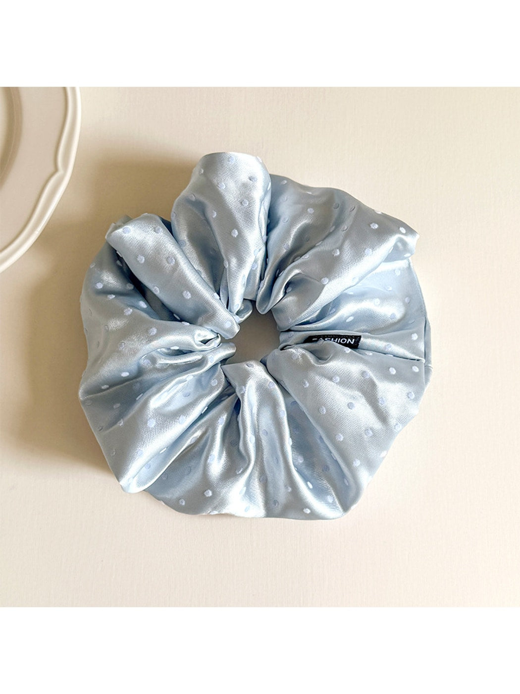 Gifty - Satin Finish Polka Dot Polyester Scrunchie
