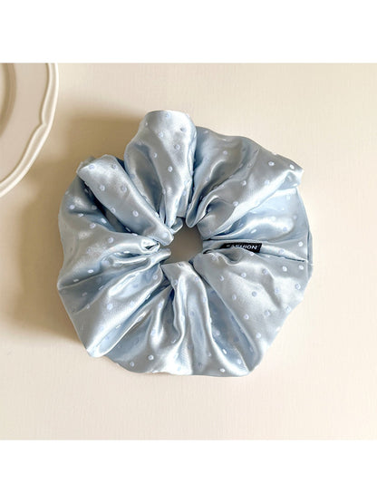Gifty - Satin Finish Polka Dot Polyester Scrunchie