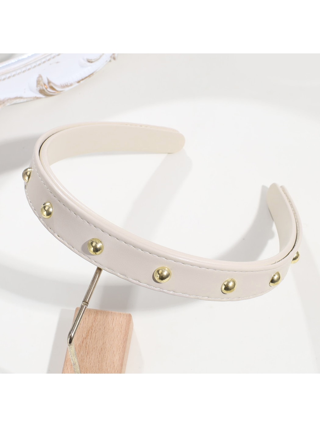 Gifty - PU Leather Studded Retro Style Headband
