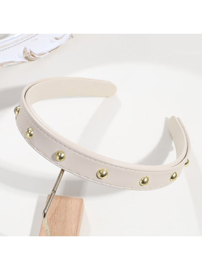Gifty - PU Leather Studded Retro Style Headband