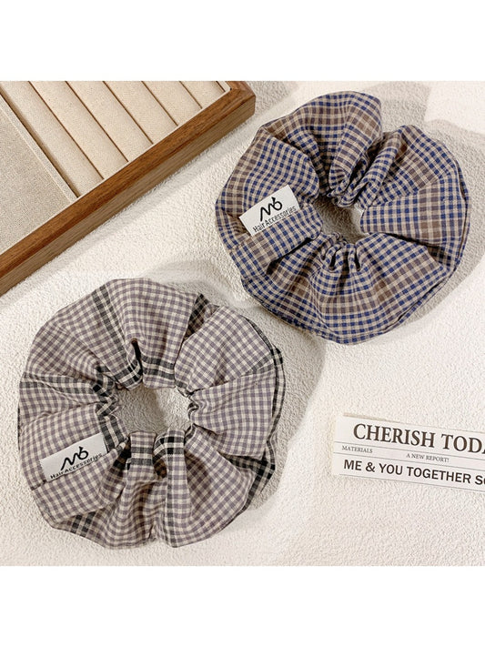 Gifty - Preppy Style Simple Plaid Scrunchie