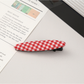 Beau - Plaid Fabric Oval Side Bangs Hair Clip