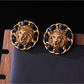 Earedge - Vintage Lion Relief Button Stud Earrings