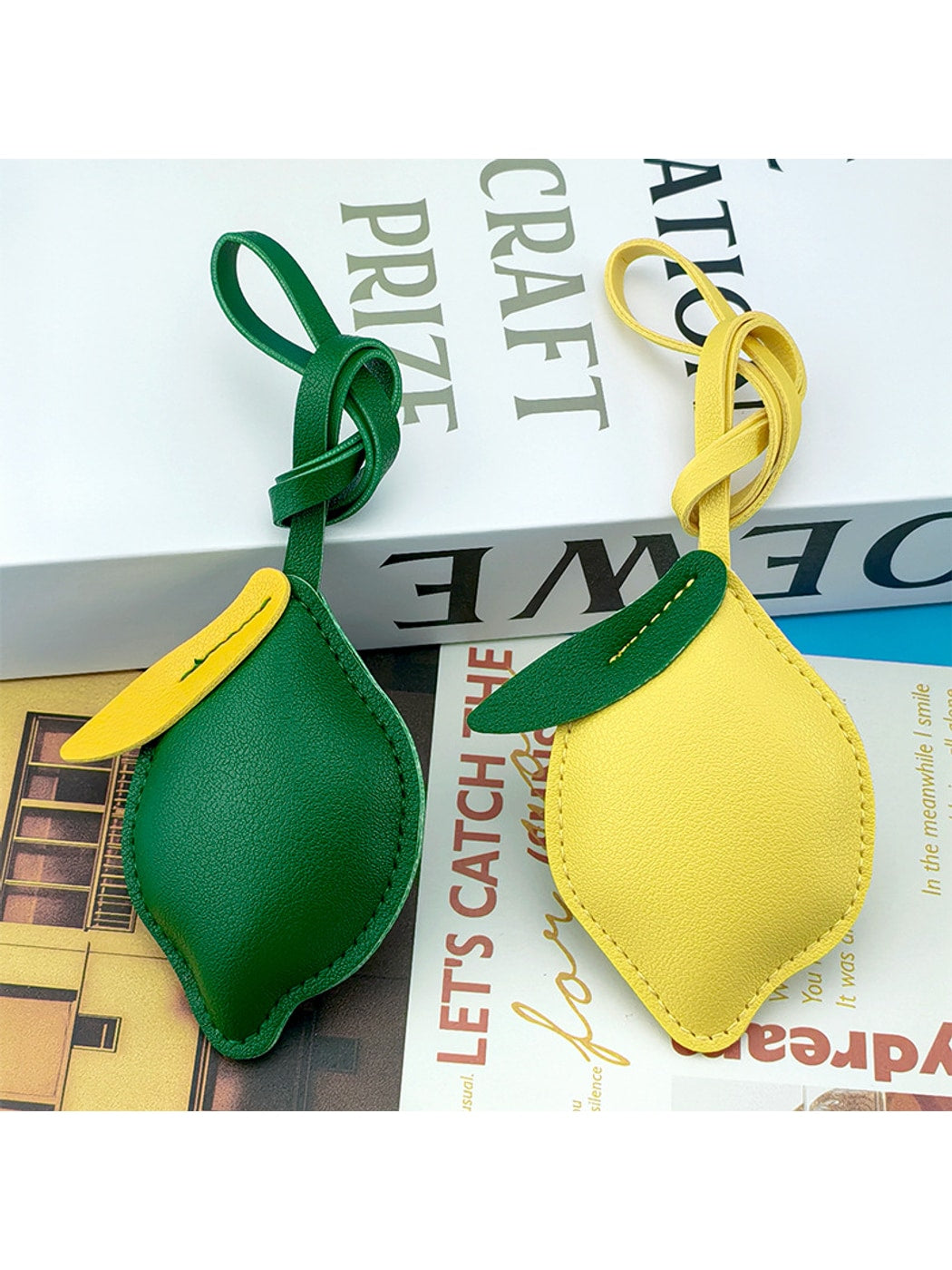 Keypus - Decorative Lemon Bag Charm with Strap Keychain