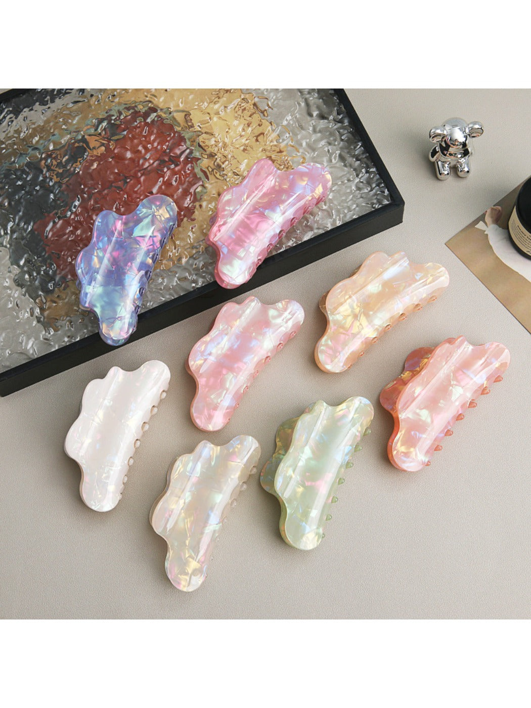 Beau - Colourful Rainbow Cloud Hair Claw Clip