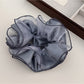 Gifty double layer satin ruched scrunchie displayed on white background