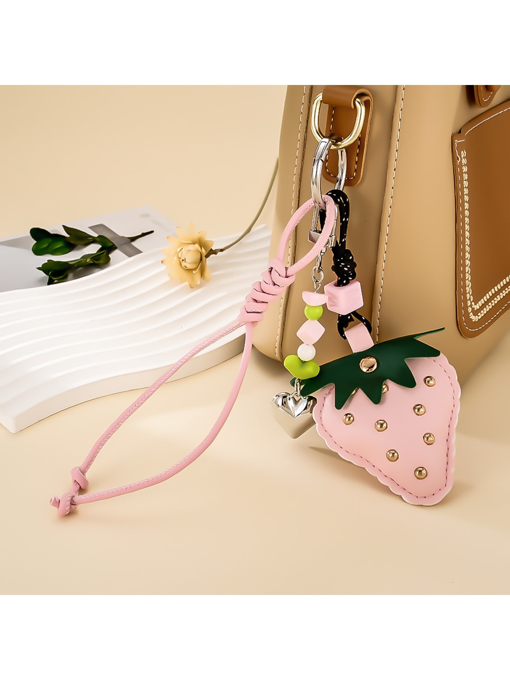 Keypus - Strawberry Pendant Cord Strap Keychain