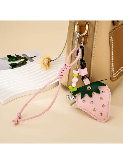 Keypus - Strawberry Pendant Cord Strap Keychain