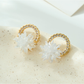 Earedge - Layered Floral Plated Alloy Stud Earrings