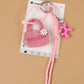 Keypus - Floral Mini Bag Cord Detail Alloy Keychain
