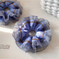 Gifty - Chic Blue Polka Dot Hair Scrunchie