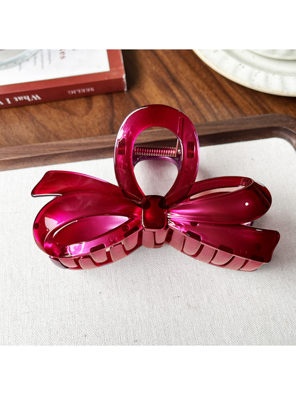 Beau - PC Bow Accent Geometric Ring Hair Claw Clip