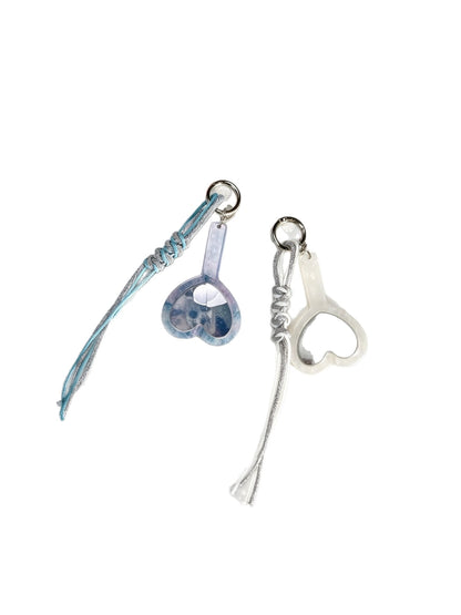 Keypus - Retro Heart Mirror Bag Charm Keychain