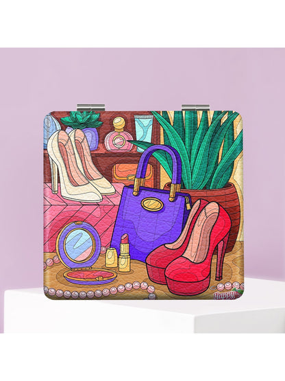 Mirroray - Cartoon Style High Heel Printed Foldable Mirror