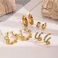 Earedge - Irregular Multicolored Curved Earrings