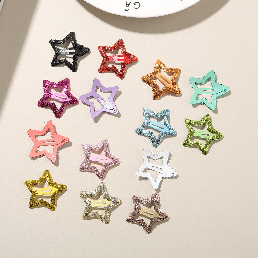 Beau - Sparkly Star Shape Alloy Hair Clip Set