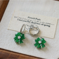 Earedge - Leaf Shape Clover Detail Earrings