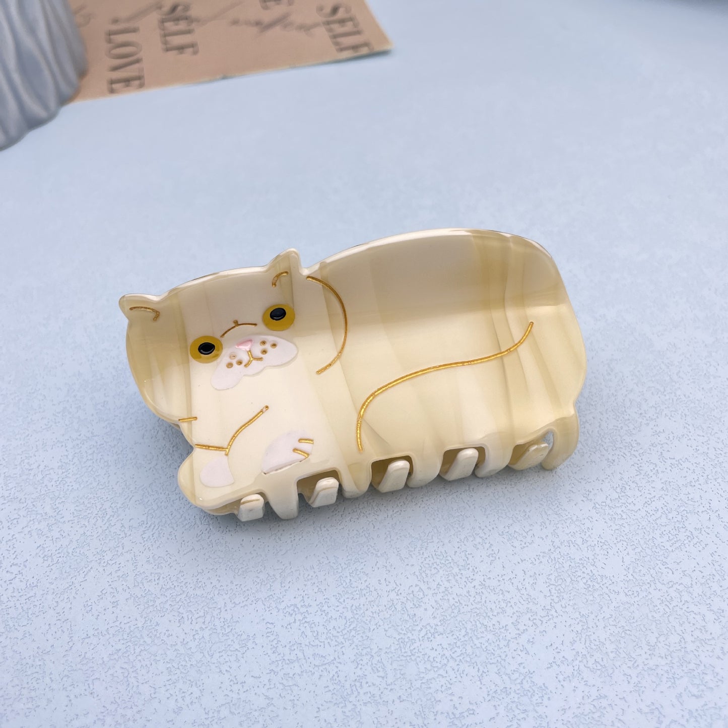 Cat Acetate Hair Claw Clip