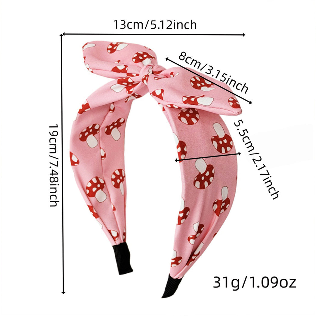 Mushroom bow knotted headband dimensions and weight