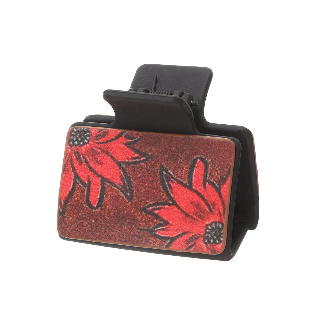 Beau - Sunflower Feather Print Hair Claw