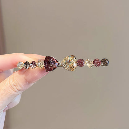 精致水钻蝴蝶结发夹气质小号后脑勺半扎弹簧夹一字发卡侧边夹顶夹