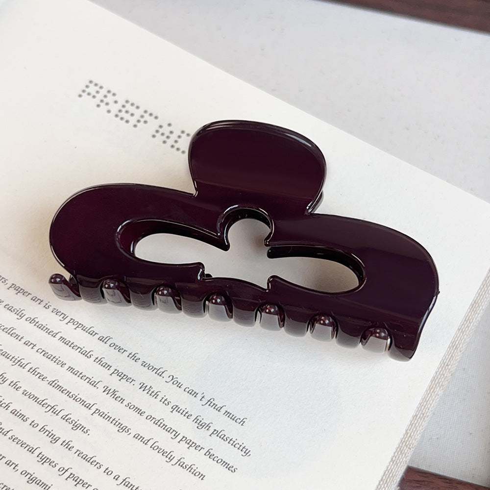 新款法式镂空抓夹大号盘发夹气质通勤鲨鱼夹百搭发饰品后脑勺头饰