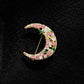 Brovia - Crescent Moon Clustered Detail Brooch