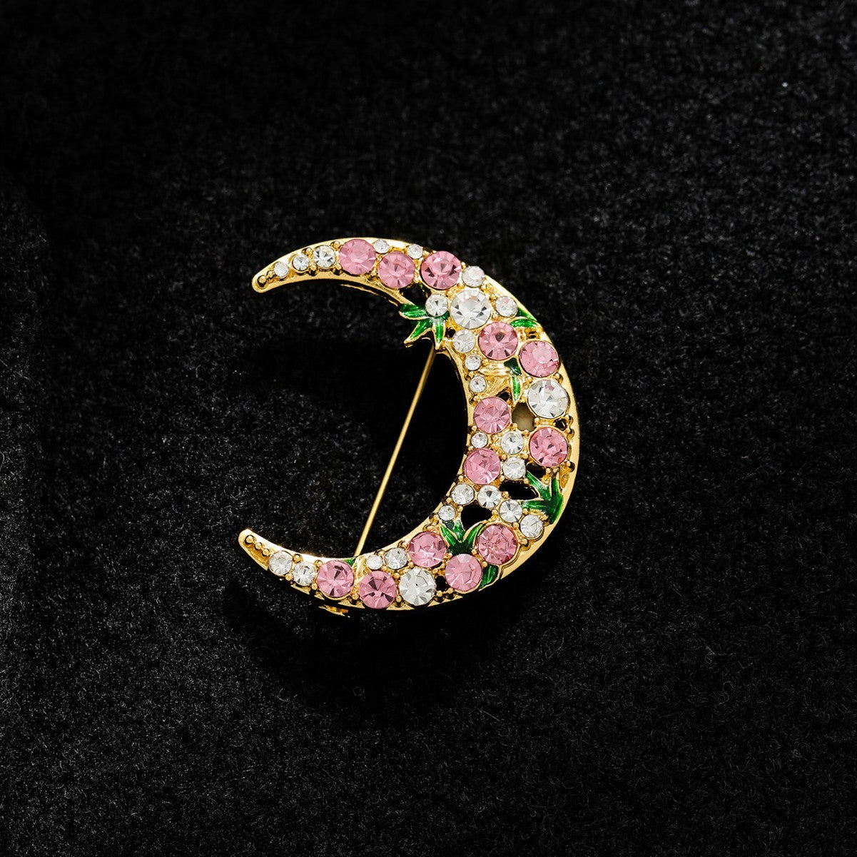 Brovia - Crescent Moon Clustered Detail Brooch