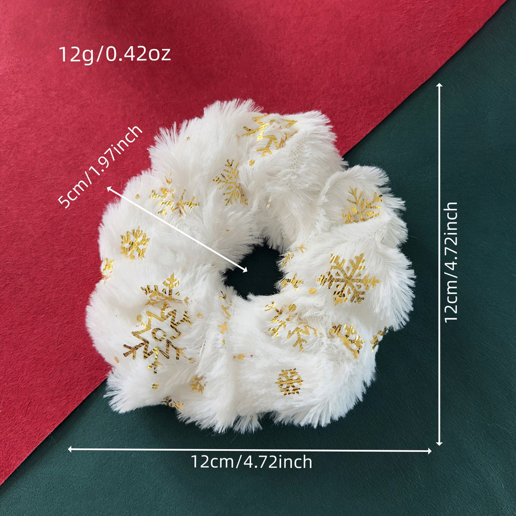 Christmas snowflake plush scrunchie size and weight details