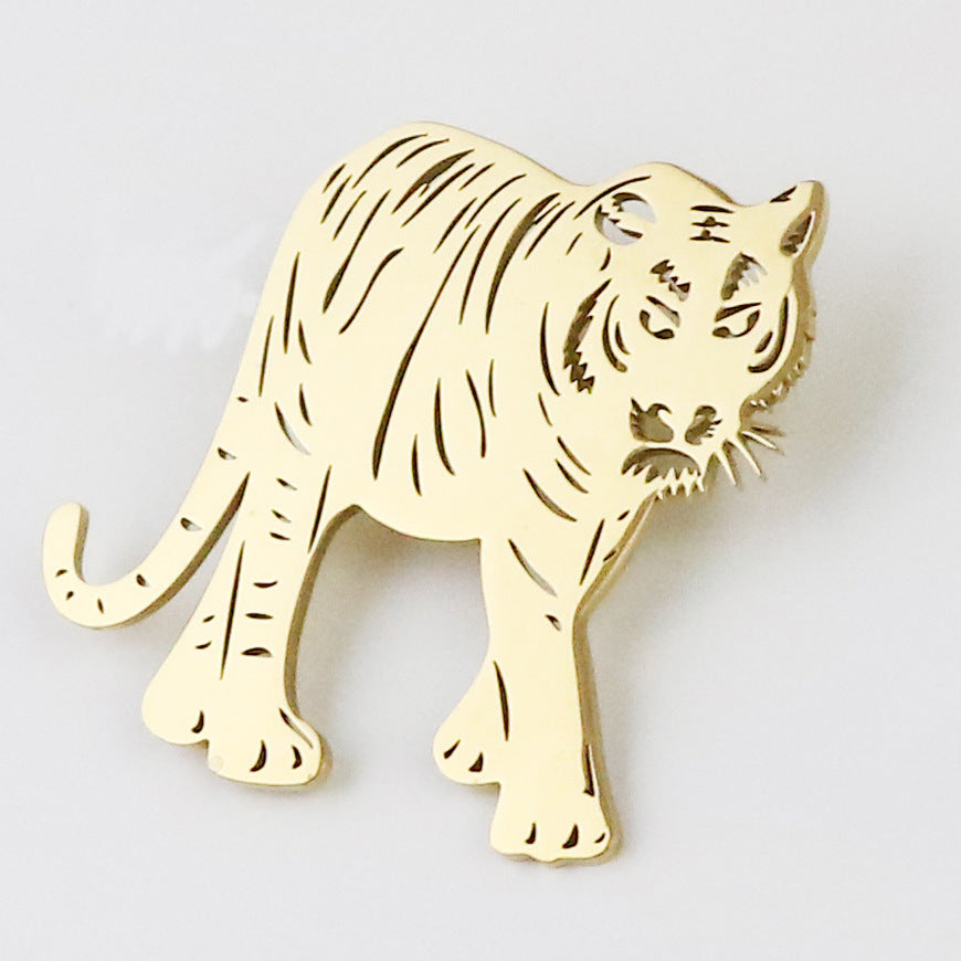 Brovia - Tiger Stripe Cutout Silhouette Brooch