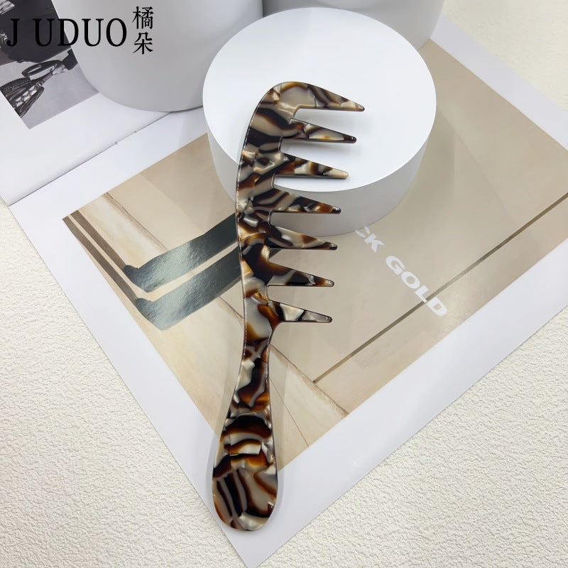 定制便携发梳醋酸防静电高品质复古花色长柄梳子随身携带日韩梳子