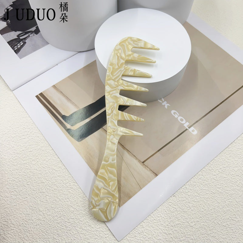 定制便携发梳醋酸防静电高品质复古花色长柄梳子随身携带日韩梳子