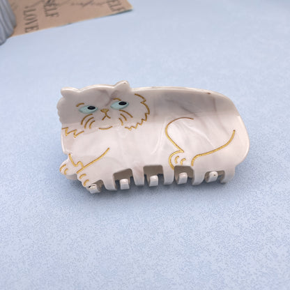 Cat Acetate Hair Claw Clip