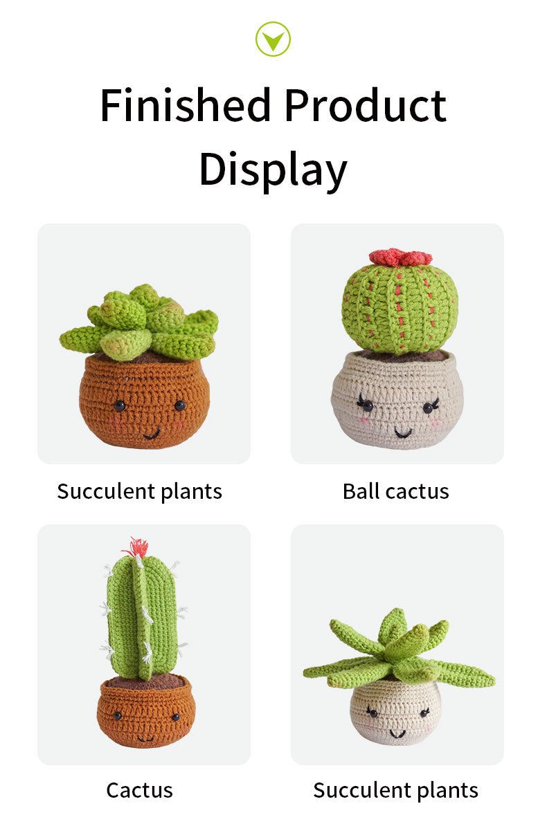 Crochet Beginner DIY Kit - Cactus Set