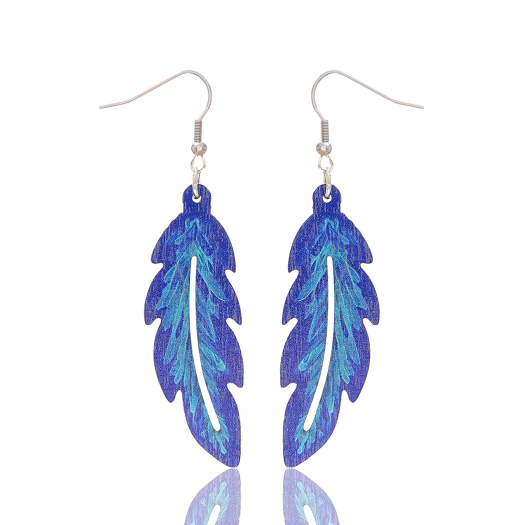 Earedge - Multicolor Abstract Leaf Earrings