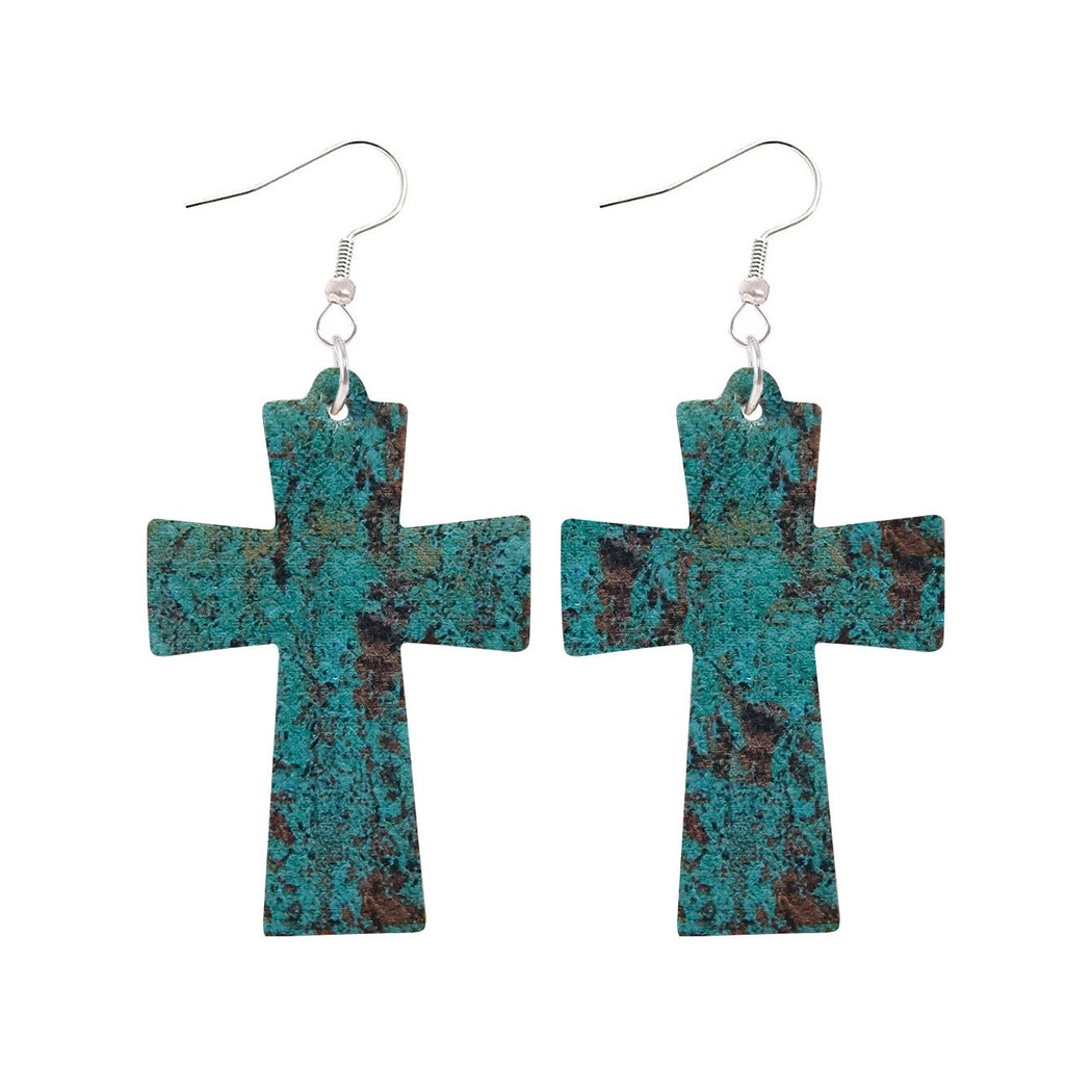 Earedge - Polka Dot Cross Drop Earrings